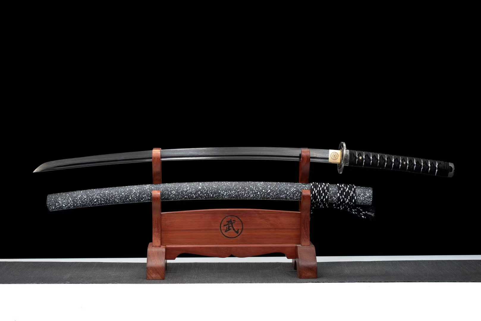 Kiếm Nhật Katana ƯNG NHÃN - Thép Hoa Văn Xử Lý Đen